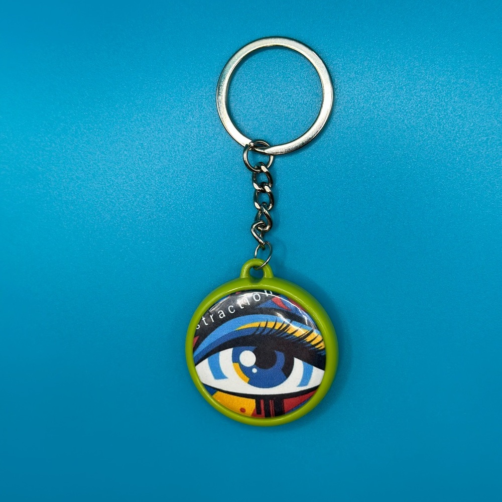 Pop Art Lip Keychain - Green Frame - Picture 2 of 3